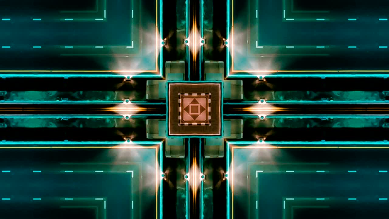 patrón sin costuras. arte geométrico abstracto fondo digital con líneas de luz de neón cuadrado