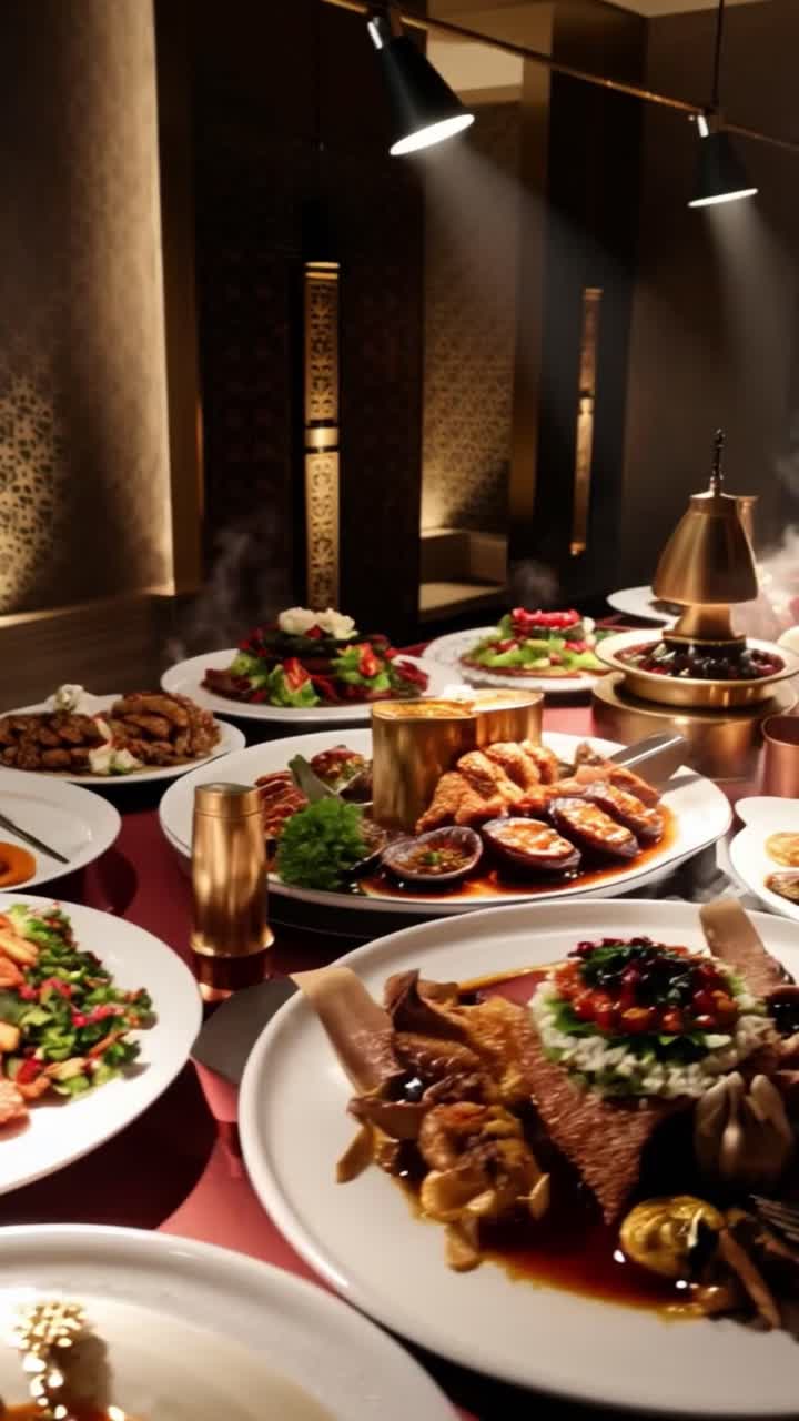 럭셔리 중국식 뷔페 저녁식사