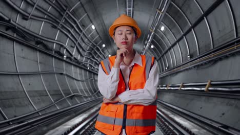woman engineer in a tunnel