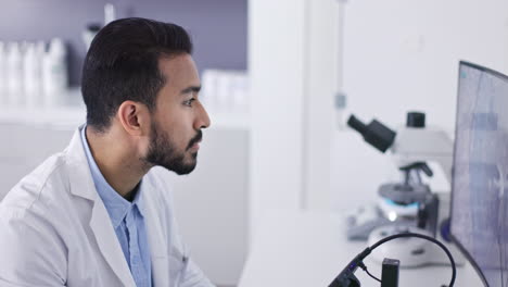 ciencia, investigación, estudio y el hombre con la biotecnología