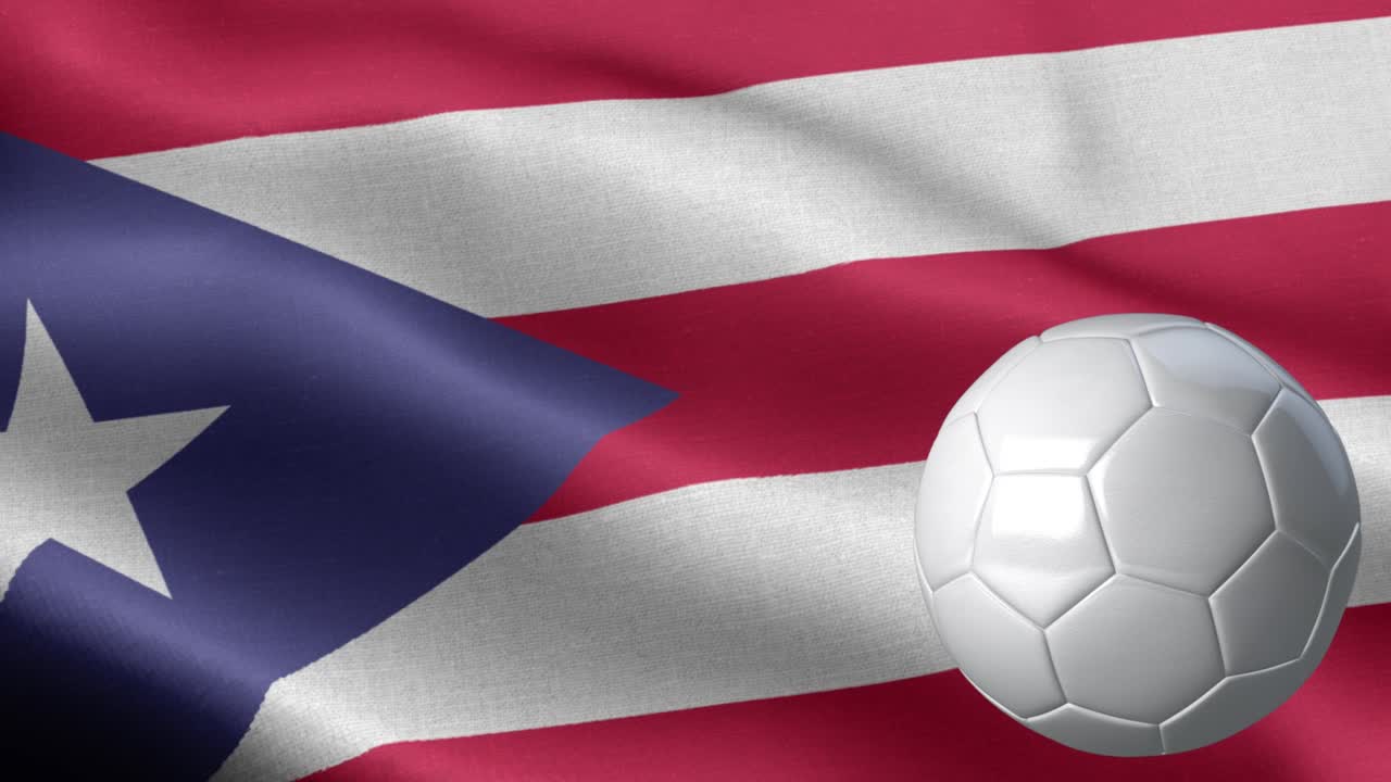 푸에르토리코의 발과 축구공 - 푸에른토리코 발 높은 세부 사항 - 국가 발 푸에르노리코 파동 패턴 루프 가능한 요소