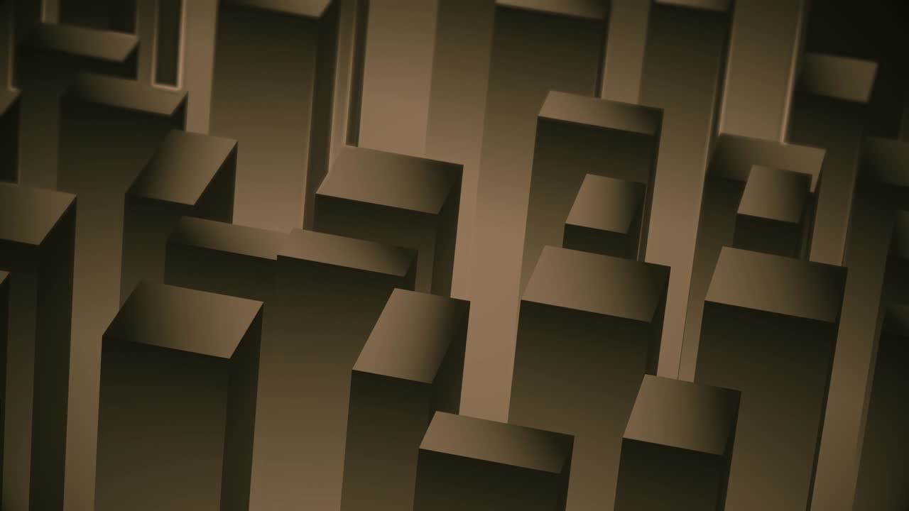 Sfondo astratto 3D isometrico a blocchi cubici, seppia retrò vintage.