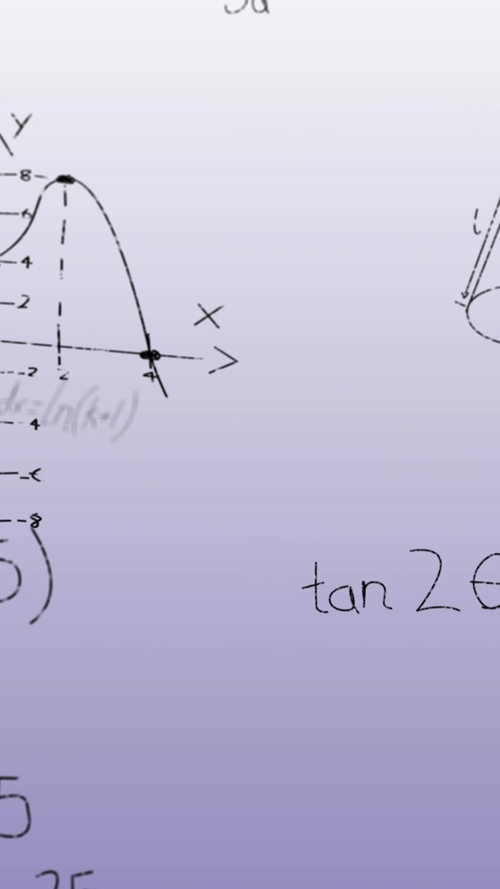 Animazione di equazioni e formule matematiche fluttuanti su sfondo sfumato grigio