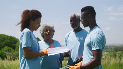 volunteers collecting rubbish and recycling