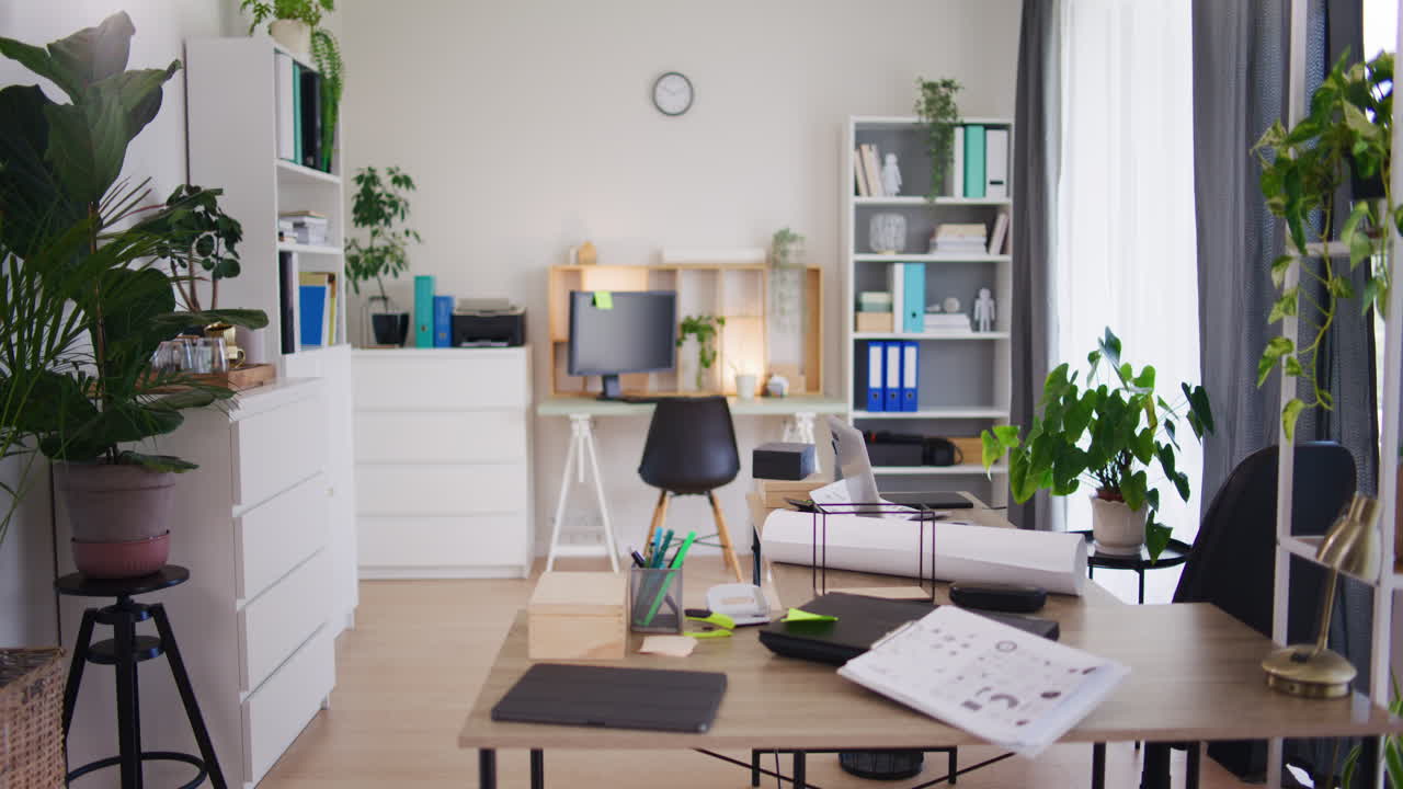 View of Empty Office Without Employees | Premium Stock Video Footage