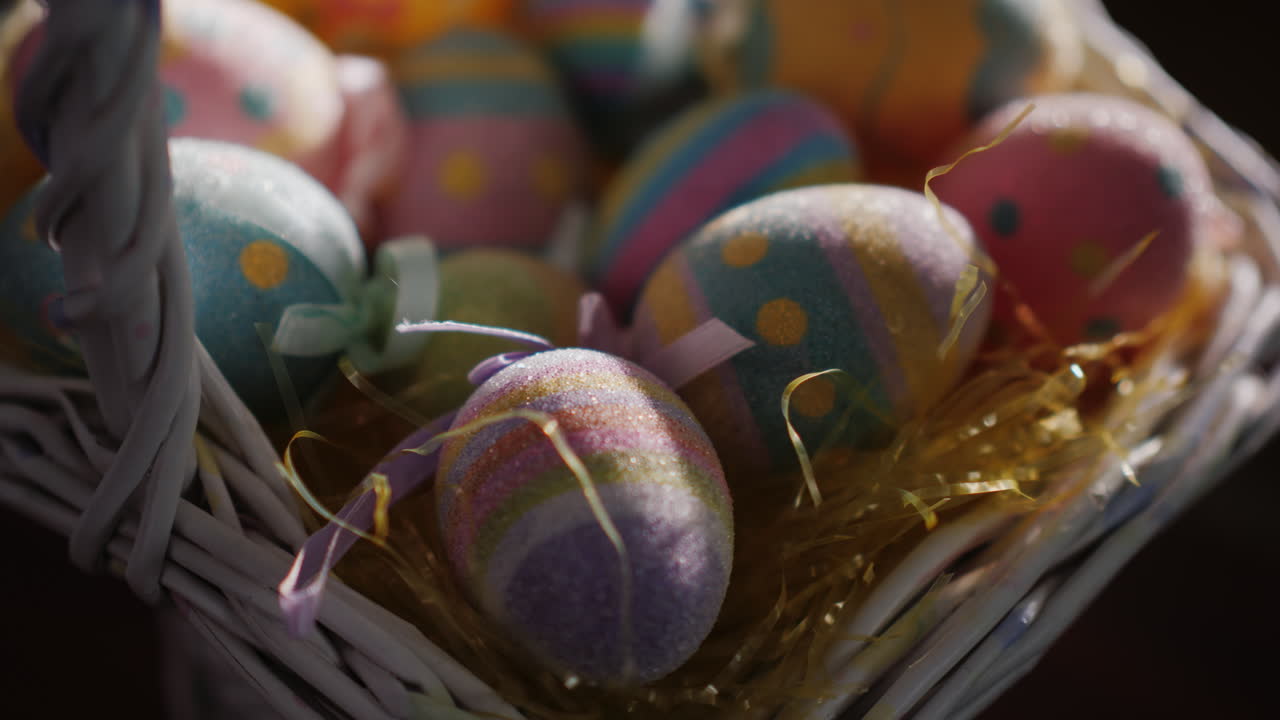 Basket With Decorative Easter Eggs 05