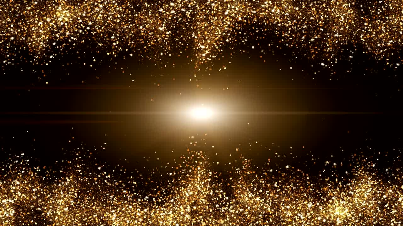 디지털 서명은 어두운 갈색 배경과 작은 입자가 빛의 파동으로 모여 황금색 노란색 그림자가 깊은 대조가있는 영역과 영역에 퍼져 있습니다.