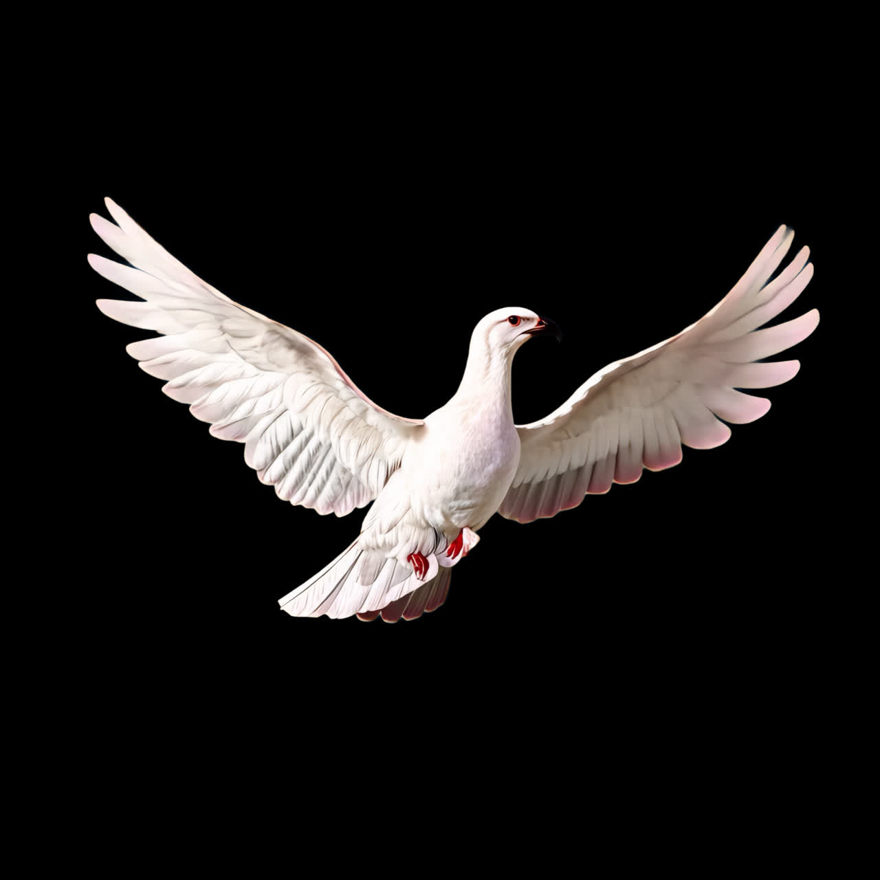 Recurso aislado de animación de paloma en vuelo elegante, vídeo en 4K transparente, canal alfa, ProRes 4444