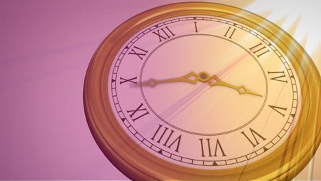 animación de rayos solares multicolores sobre el tictac del reloj