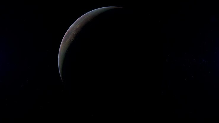 Realistic planet Venus rotating in deep space. Seamless loop digital background.
