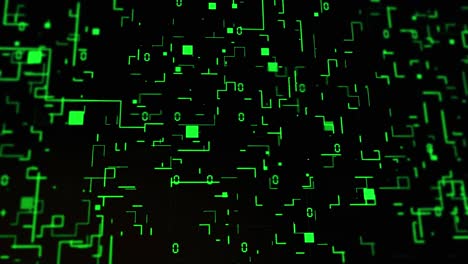 4k abstract 3d technology background made of simple glowing geometric shapes