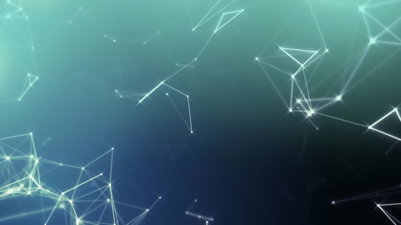 Animation of network of connections over green background