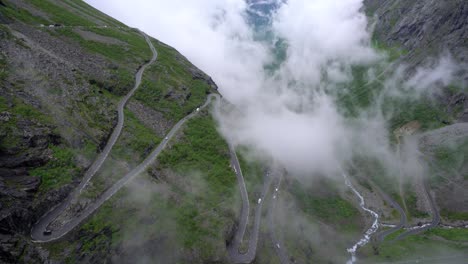 troll's path trollstigen or trollstigveien winding mountain road.