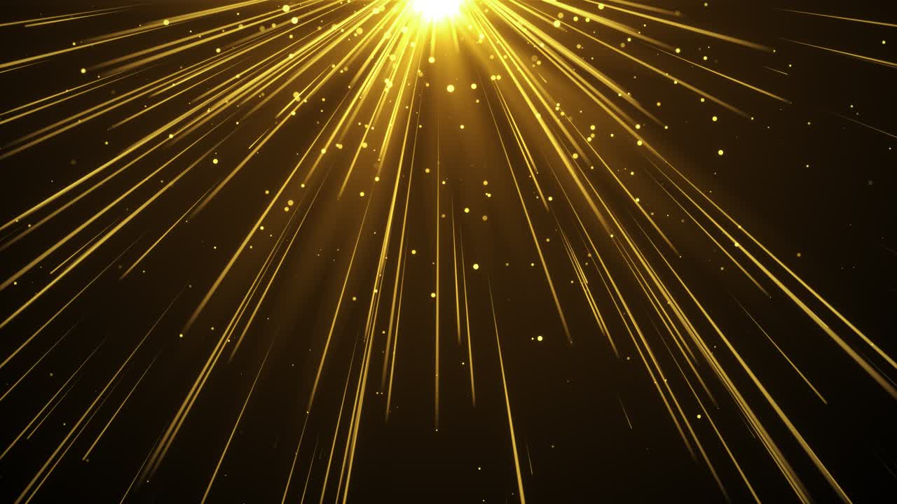 Abstract golden shiny particles falling award party particles stripe wave stage background party