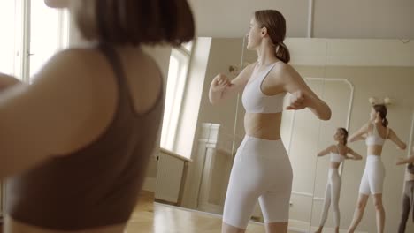 women's fitness class in a studio