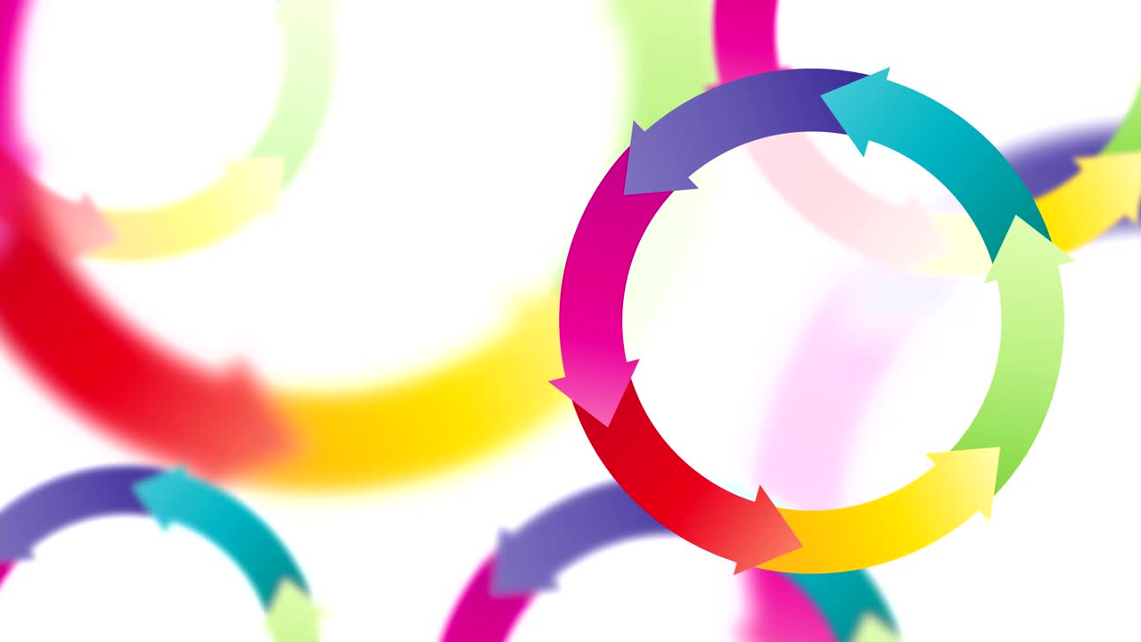 색상 화살표와 원을 가진 추상적인 비즈니스 배경