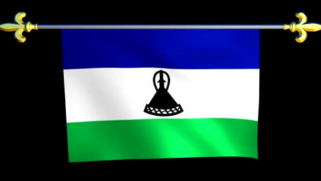 large looping animated flag of kingdom of lesotho