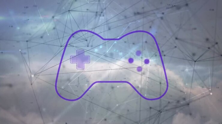 Animation of game pad, connections and clouds