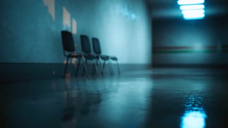 empty dark hospital laboratory corridor