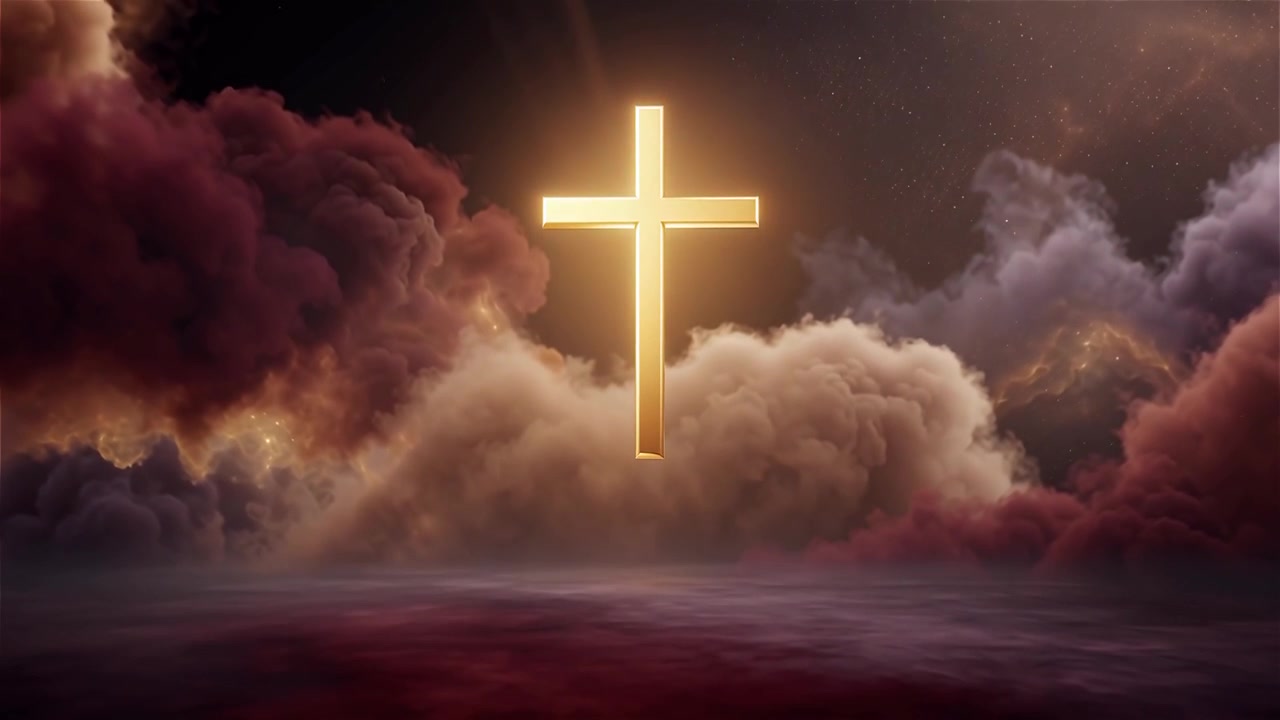 Christian Cross Heavenly Light Worship Background