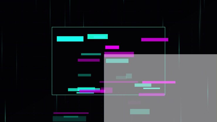 Abstract Digital Glitch Background with Moving Rectangular Shapes