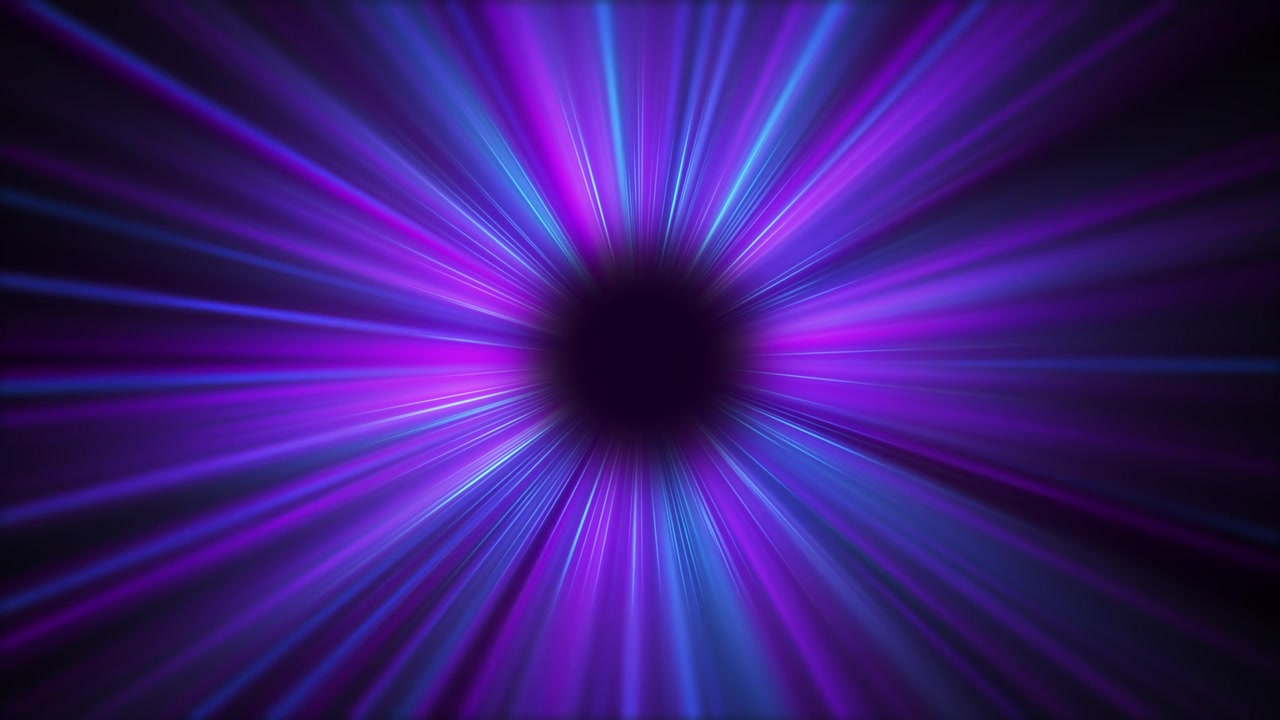 Purple blue radial light burst background rays dark center tunnel and high speed glow perfect for