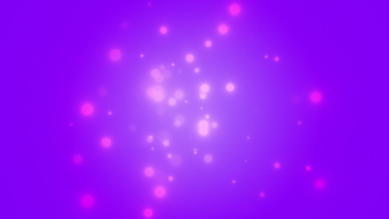 volar partículas púrpuras abstractas y bokeh redondo en fondo oscuro