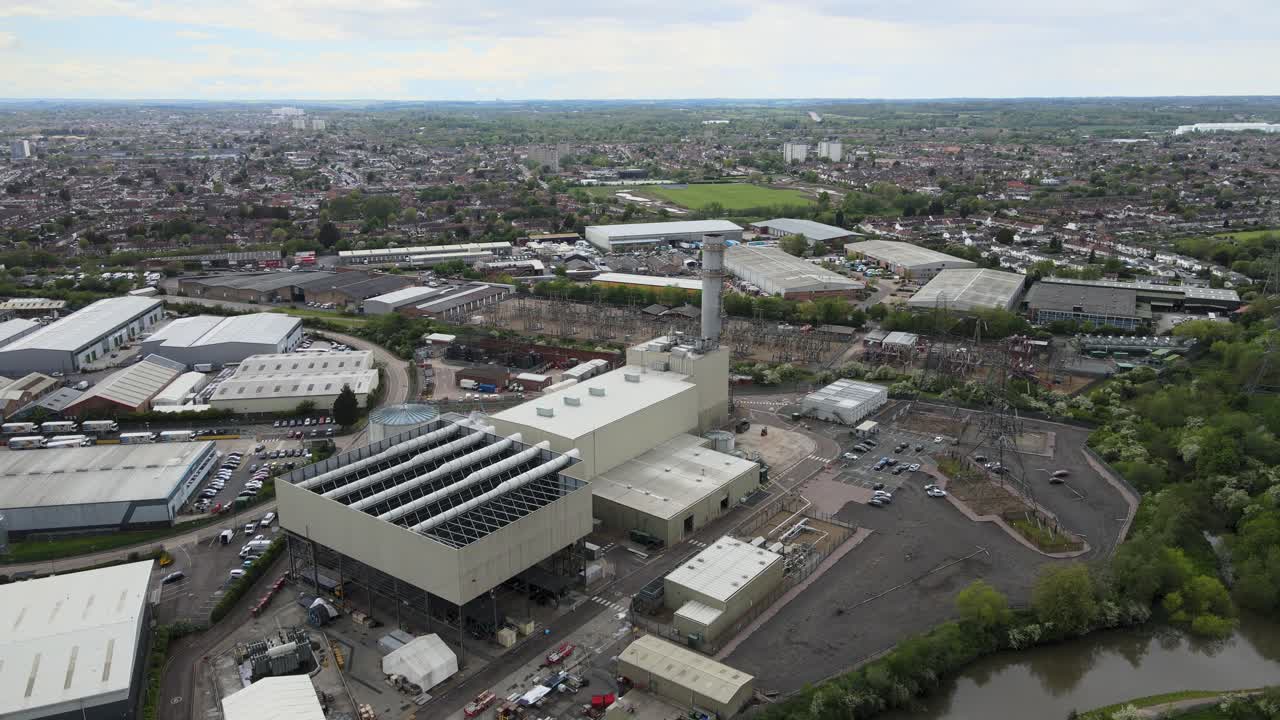 central eléctrica de enfield, brimsdown, imágenes de drones del reino unido