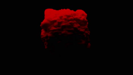 virus en movimiento rojo mostrado en fondo negro con glitch final