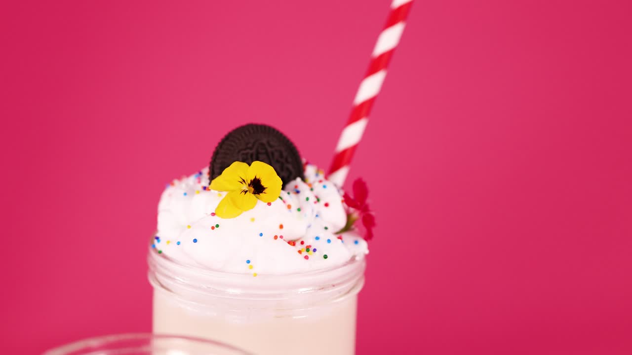 Milkshake with Cookie and Flower