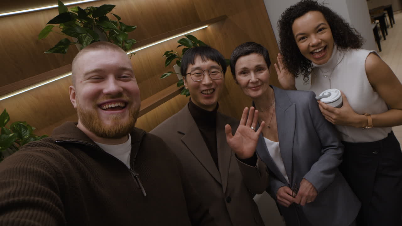 Group selfie of a diverse team