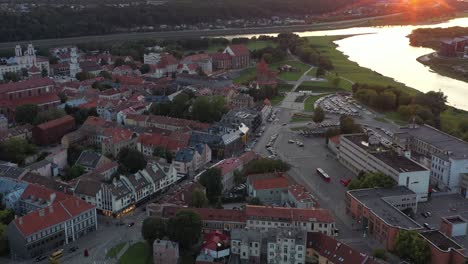 Drone-aerial-view-of-Kaunas-old-town