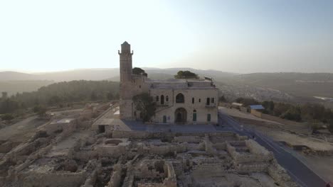 tomb of samuel, jerusalem, israel - close up parallax at sunset #009