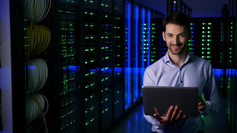it professional working in data center