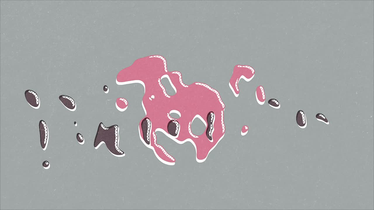 환영 표시, 지저분한 복고풍 스타일 애니메이션