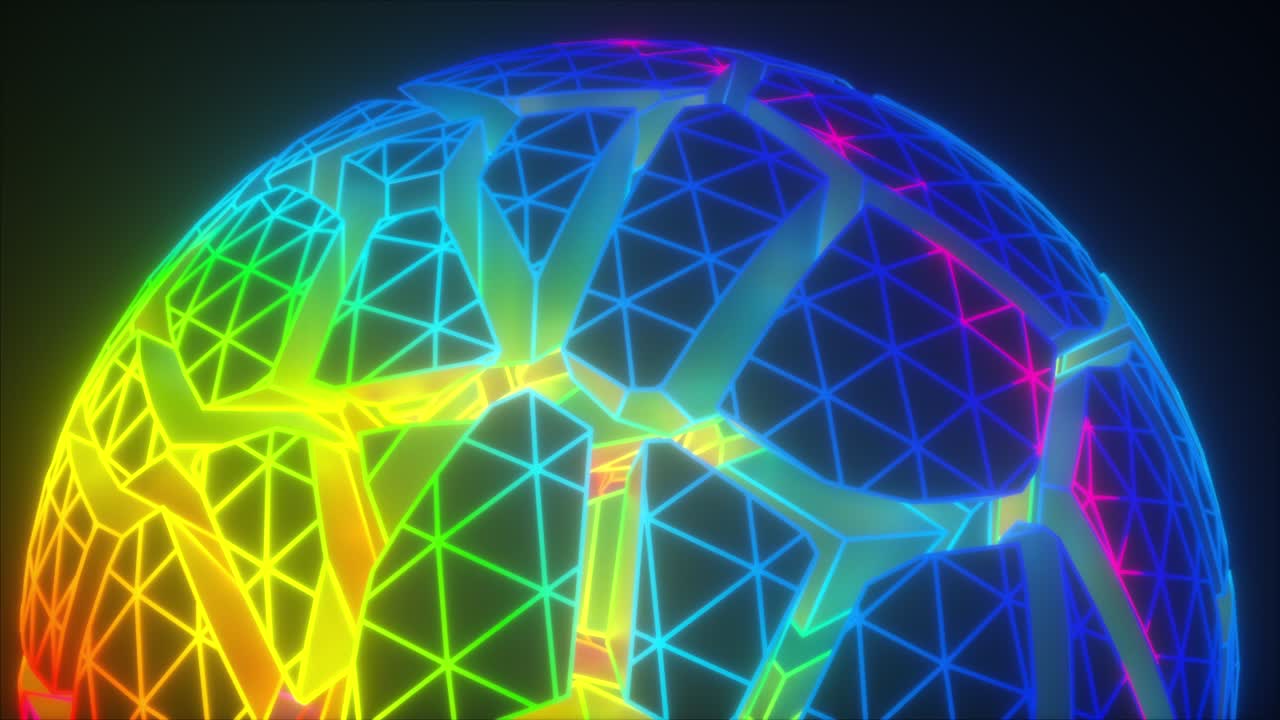 Fractured digital mesh sphere