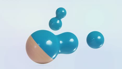 4k video of abstract blue and beige liquid drops background.