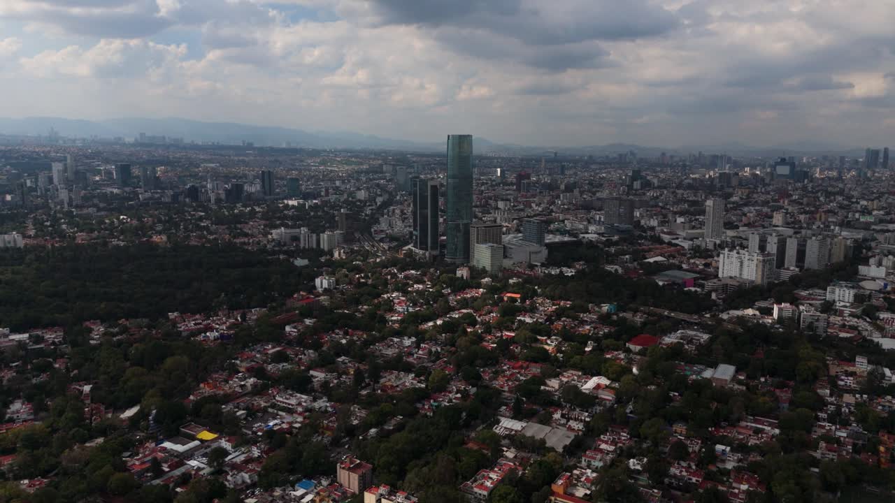 Overhead view showing Coyoacán neighborhood in CDMX