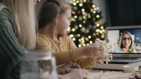 video of christmas baking with grandma via video conference