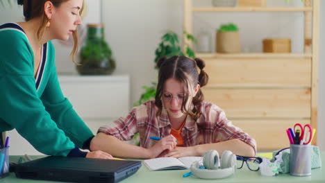 nervous teacher while tutoring a young student