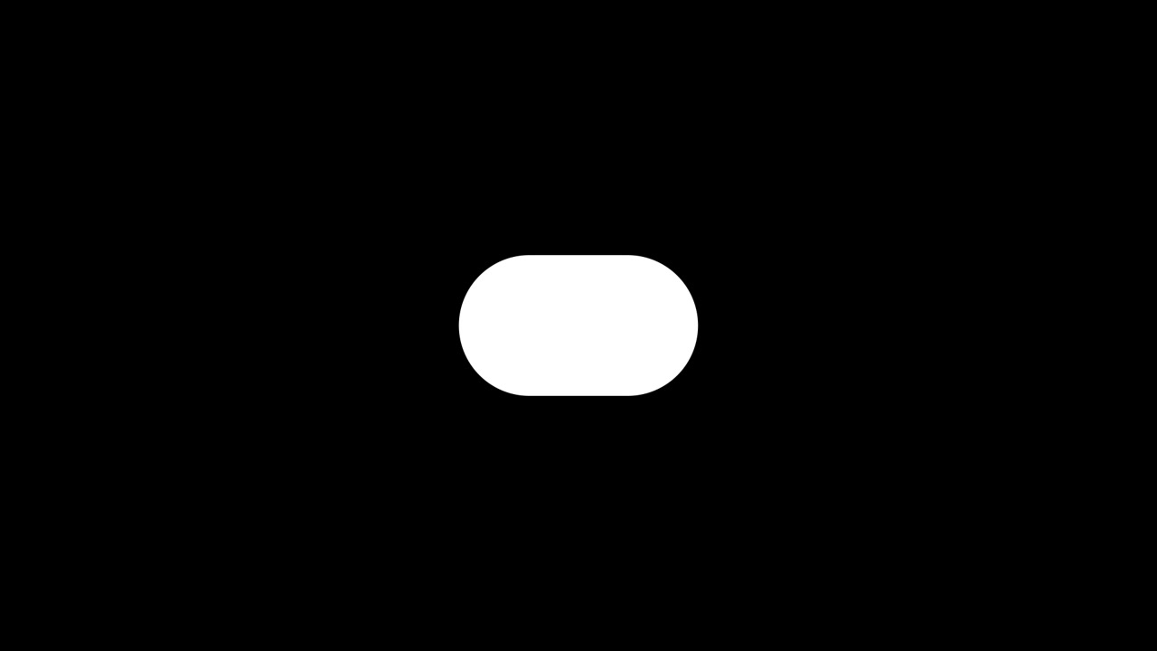 White Circle Expanding Into a Horizontal Bar on Black Background
