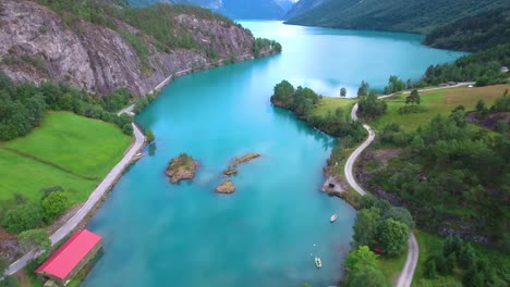 lovatnet lake beautiful nature norway.