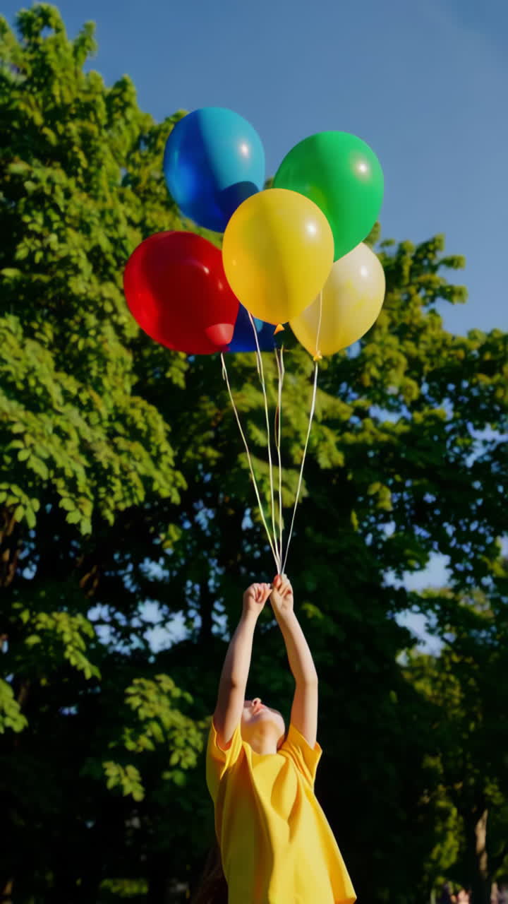 Child with Balloons in a Park
