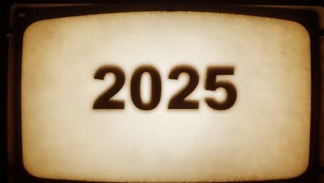 2025 on old television screen