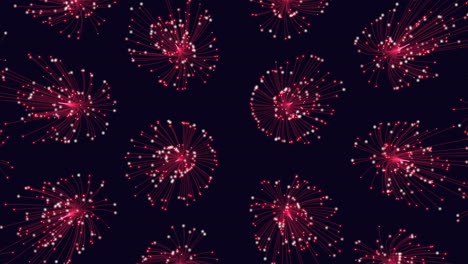 Futuristic spheres in rows with neon dots 2