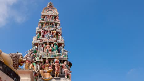 exterior detail of sri mariamman temple zoom in timelapse