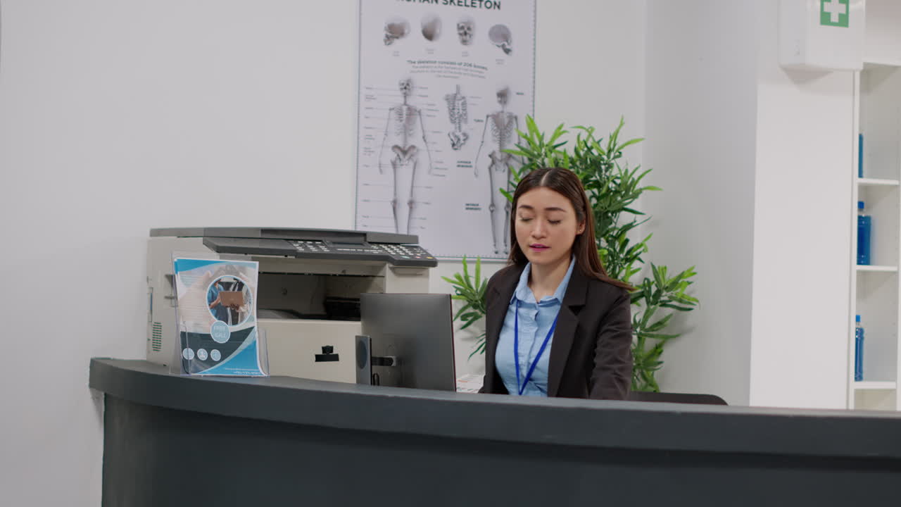 Patient with Neck Injury at Hospital Reception