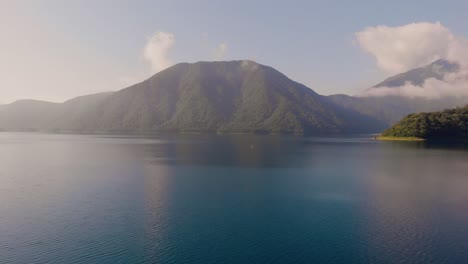 Drone-footage-around-the-lakes-near-Mt-Fuji-in-Japan-Shizuoka,-Japan