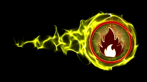 flame, flammable danger symbols animation, rendering, background, loop