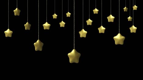 christmas stars, stars on strings. golden. rounded corners